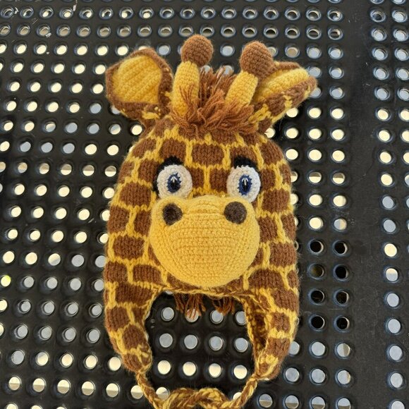 Andes Gift Giraffe Knit Winter Hat‎ Pom-Poms For Kids Acrylic Alpaca Blend OS - Picture 8 of 8